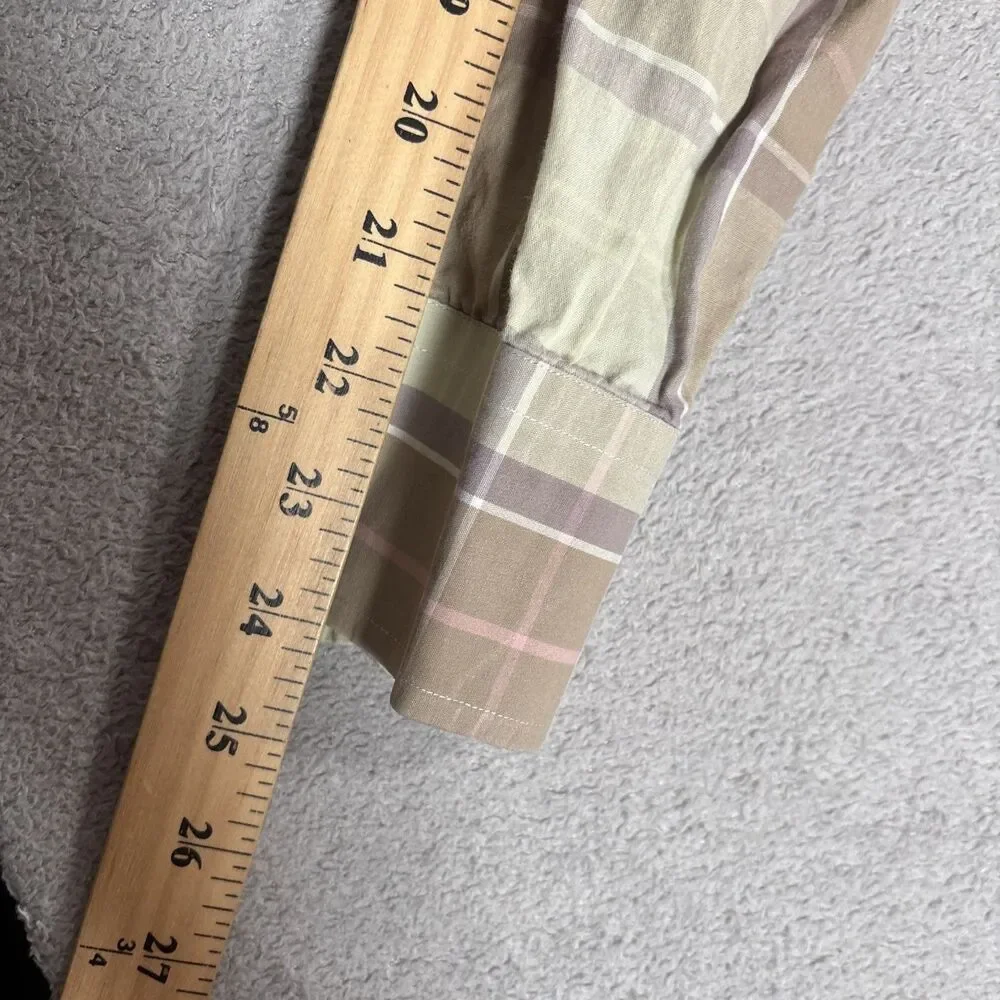 Barbour Shirt Men’s Size XL Plaid Button Up‎ Long Sleeve Camping Earth Tones